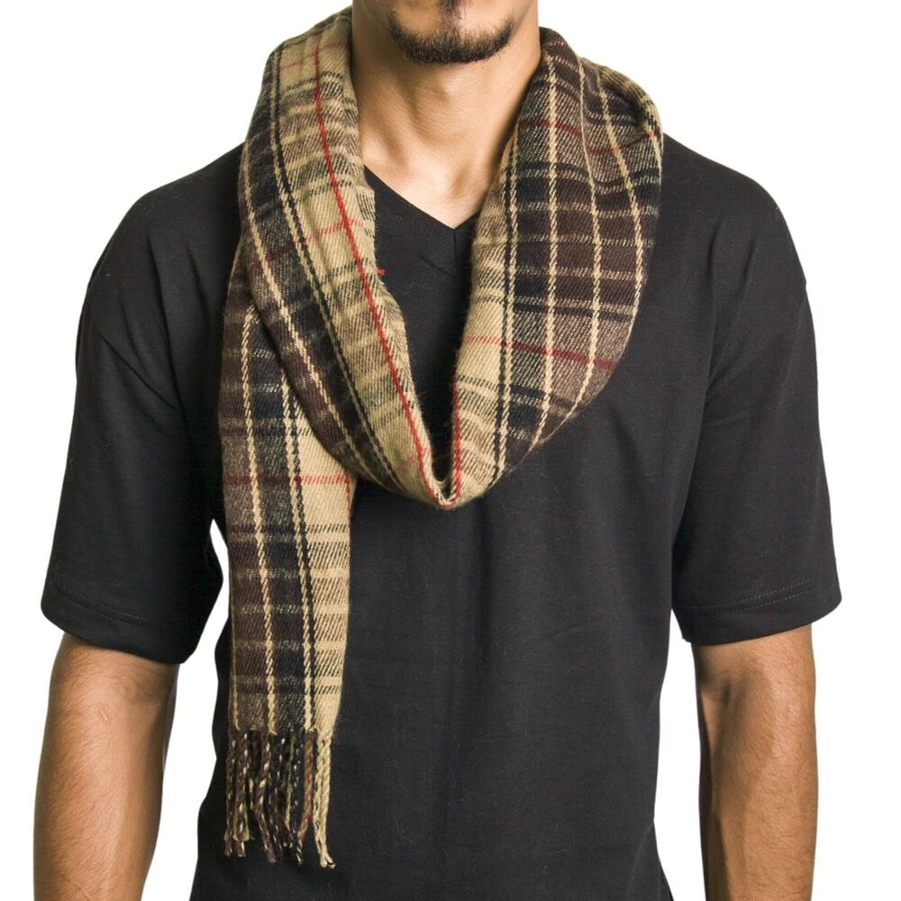 5589 Plaid Scarf Soft Winter Scarves Unisex,Brown Plaid,One Size